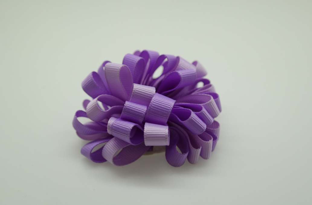 Loopy loopy puff hair Bow with colors  LIght Orchid, Hyacinth